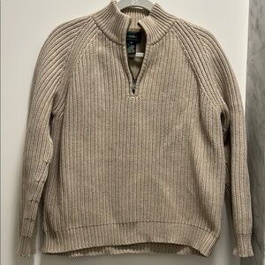 LRL Lauren Ralph Lauren Beige Half-Zip Sweater Thick Heavyweight